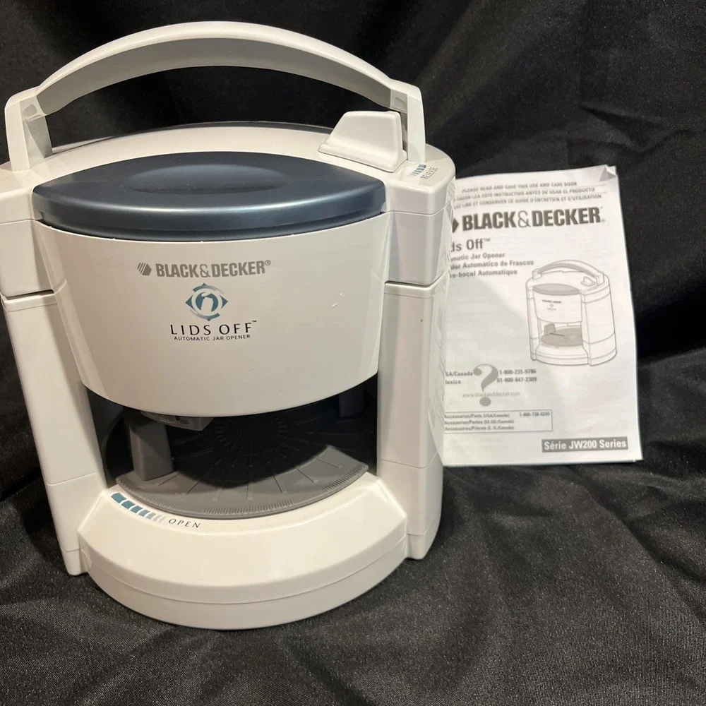 Black & Decker Lids Off Automatic‎ Jar Opener Model JW200 Tested & Working White